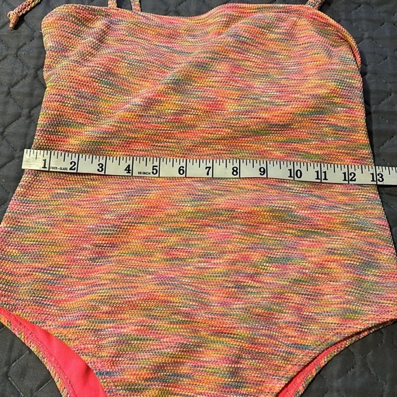 RIO BEACH colorful swimsuit size 7 (S-M) with fluorescent pink cups and lining - Picture 11 of 12